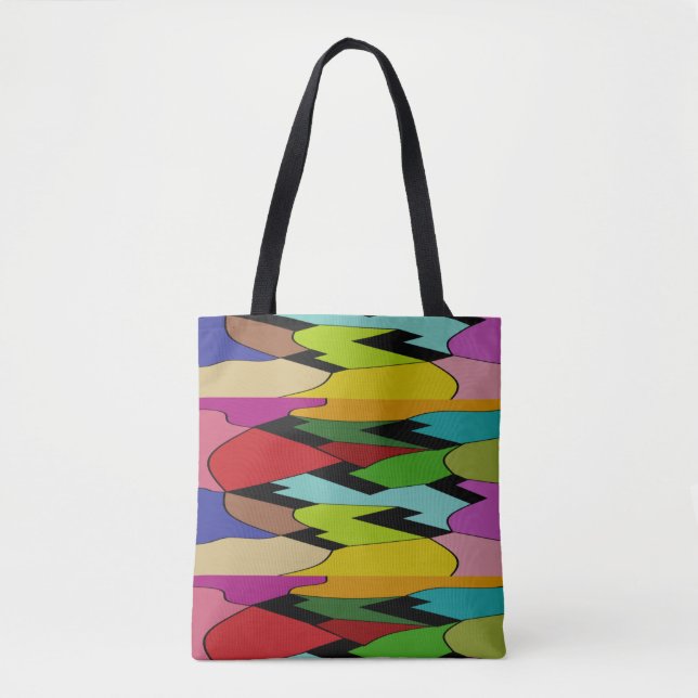 Schwarze Farbe mit Kunstdesign in der Mitte Tasche (Vorderseite)