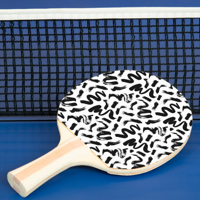Schwarze Farbe Pinsel Pinselstrich Stroke Muster Tischtennis Schläger (InSitu)