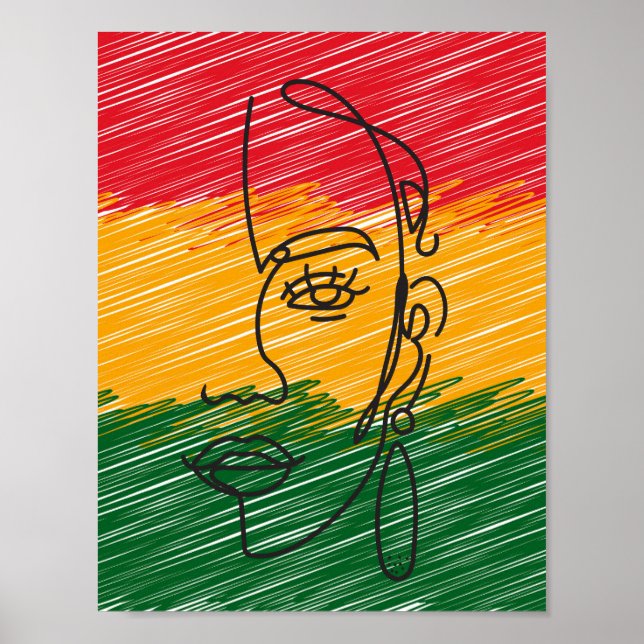 Schwarze Farbenfrohe Kulturdenkmäler Poster (Vorne)