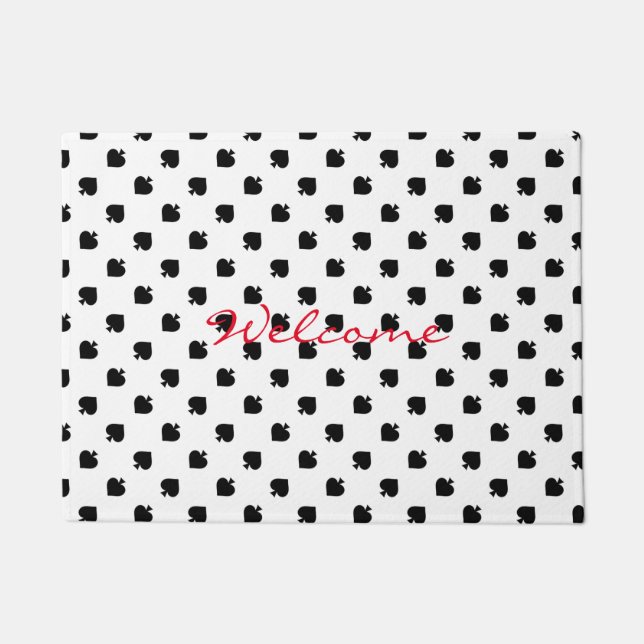 Schwarze Farbtöne spiegeln Muster auf weiß wider Fußmatte (Vorderseite)