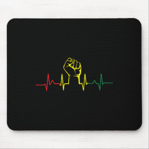 Schwarze Faust Herzschlag Afroamerikanischer Stolz Mousepad