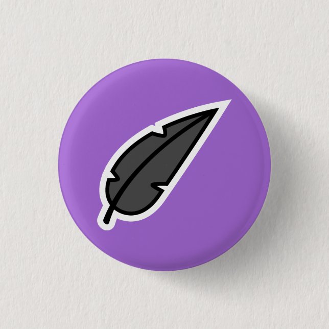Schwarze Feder Button (Vorderseite)