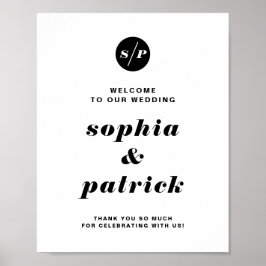 Schwarze, feine italienische Typografie Hochzeit W Poster