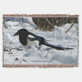 Schwarze Felsbrocken-Magpie werfen Decke