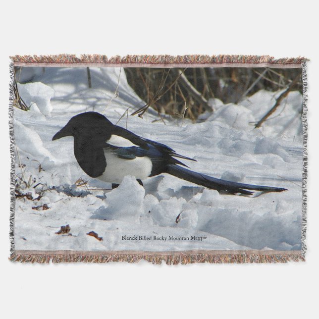 Schwarze Felsbrocken-Magpie werfen Decke (Vorderseite)