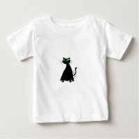 Schwarze Fett-Katze mit grünen Augen