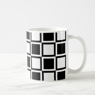 Schwarze fette Mod-Quadrate Kaffeetasse