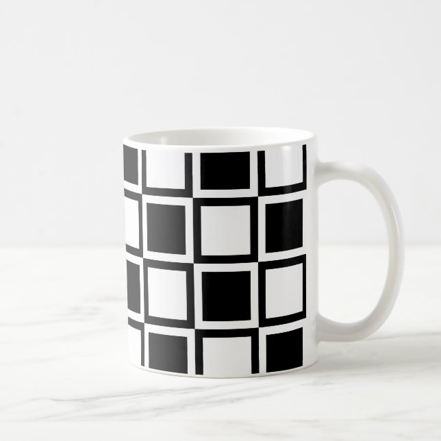 Schwarze fette Mod-Quadrate Kaffeetasse (Rechts)