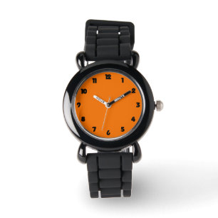 Schwarze Fettzahl bei Orangenkindern Armbanduhr
