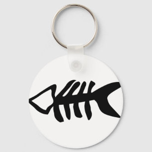 schwarze Fische Fishbones Schlüsselanhänger