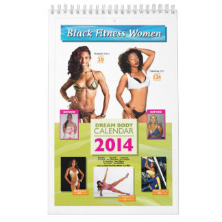 Schwarze Fitness-Frauen-Traumkörper-Kalender Kalender