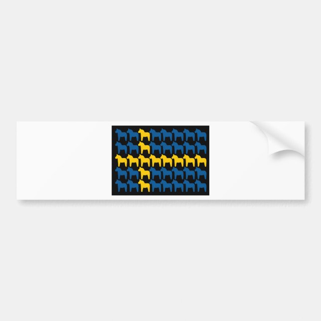 Schwarze Flagge Schwedens Dala Autoaufkleber (Vorne)