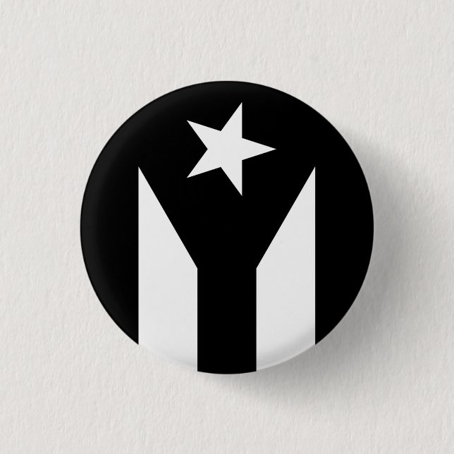 Schwarze Flagge von Puerto Rico Button (Vorderseite)