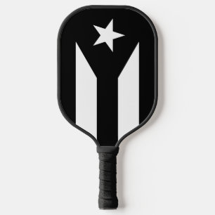 Schwarze Flagge von Puerto Rico Pickleball Schläger