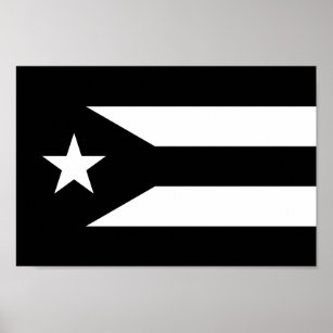 Schwarze Flagge von Puerto Rico Poster