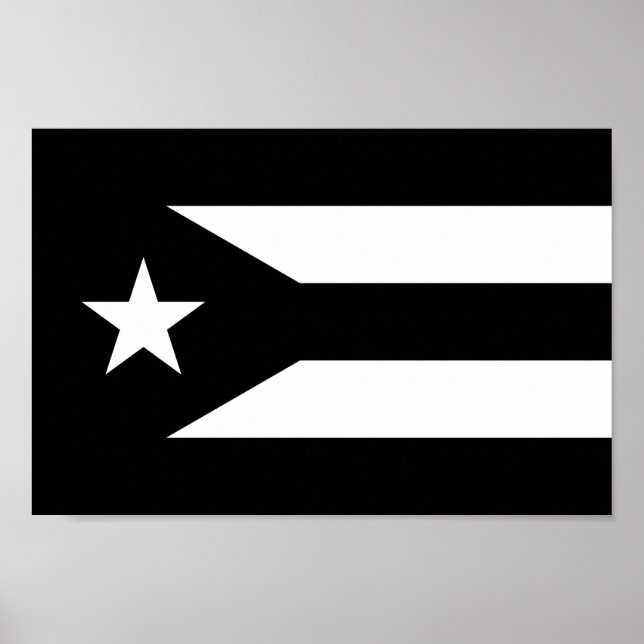 Schwarze Flagge von Puerto Rico Poster (Vorne)