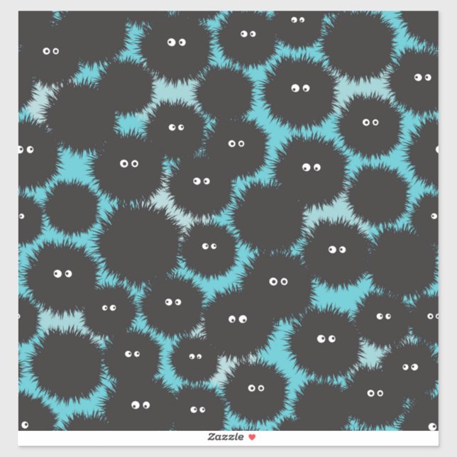 Schwarze Flaute-Monster Aufkleber (Blatt)