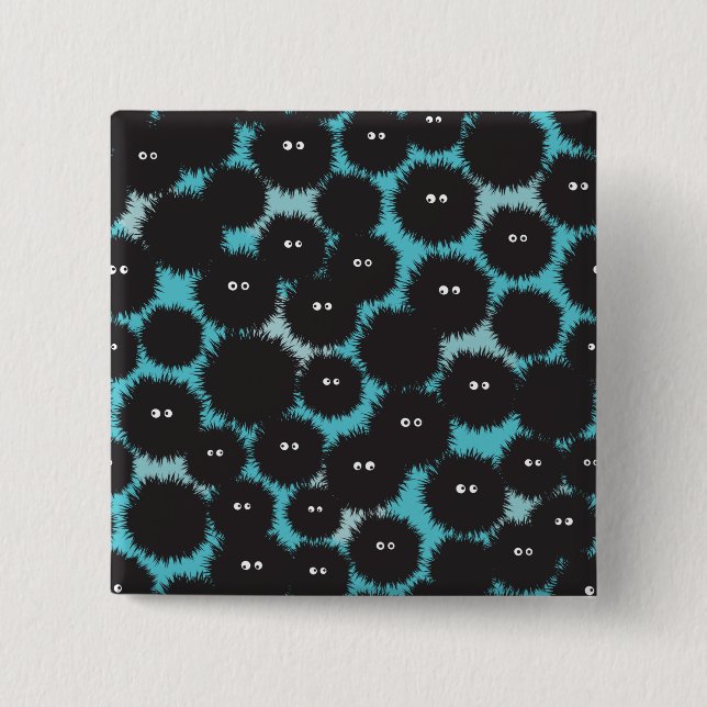 Schwarze Flaute-Monster Button (Vorderseite)