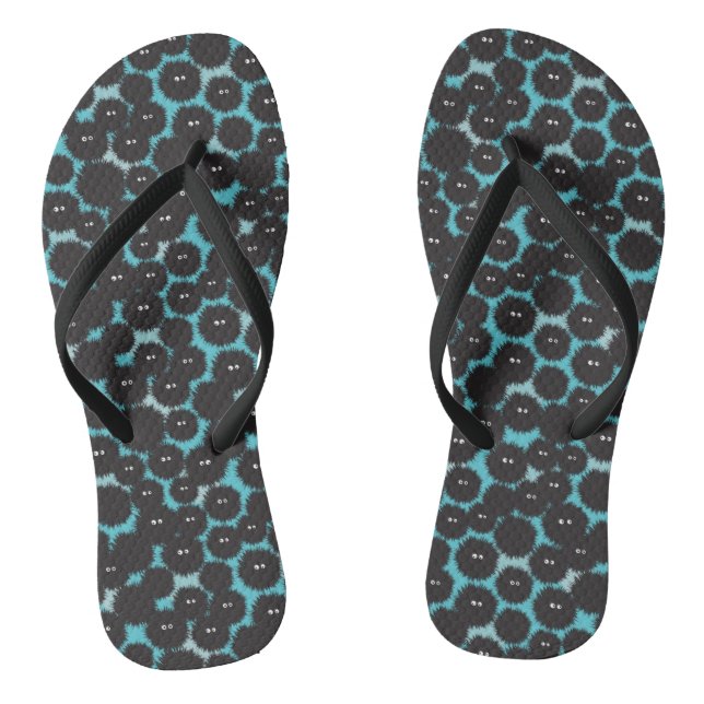 Schwarze Flaute-Monster Flip Flops (Fußbett)