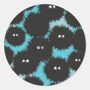 Schwarze Flaute-Monster Runder Aufkleber