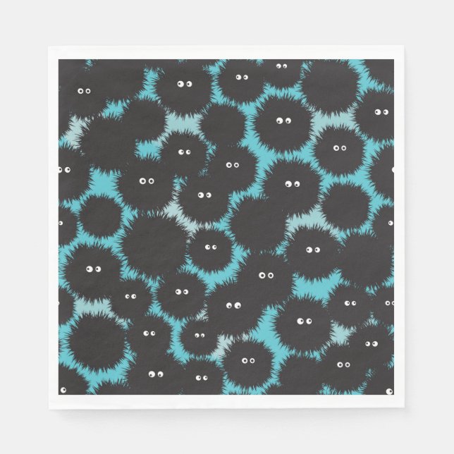 Schwarze Flaute-Monster Serviette (Vorderseite)