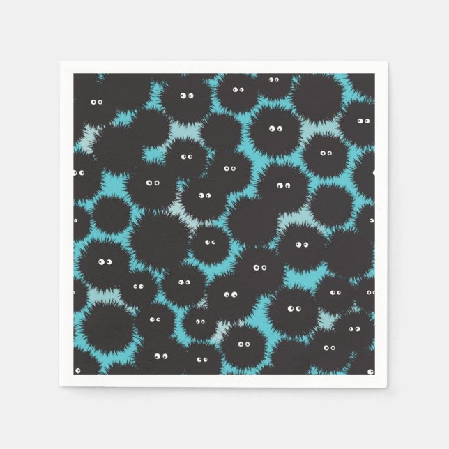 Schwarze Flaute-Monster Serviette (Vorderseite)