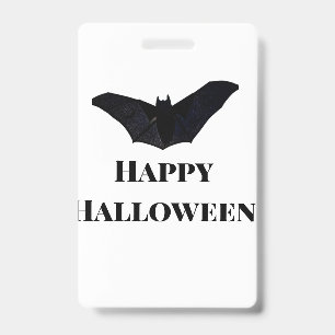 Schwarze Fledermaus frohes Halloween Namenstext He Ausweis