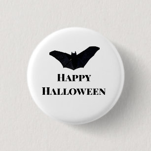 Schwarze Fledermaus frohes Halloween Namenstext He Button