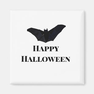Schwarze Fledermaus frohes Halloween Namenstext He Magnet