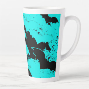 Schwarze Fledermäuse Aquamarin Milchtasse