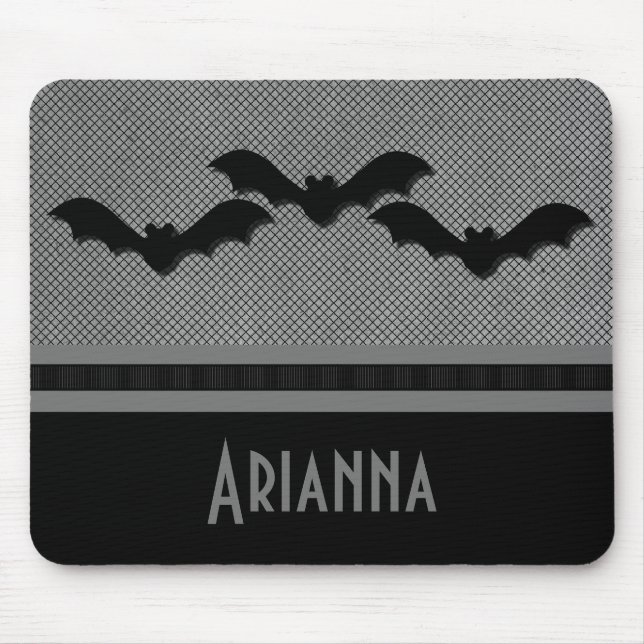 Schwarze Fledermäuse Halloween Mousepad, leicht gr Mousepad (Vorne)