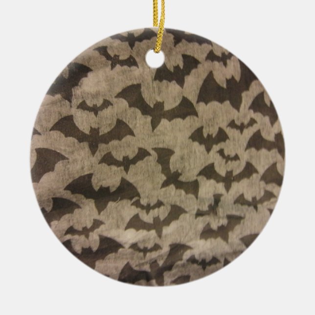 Schwarze Fledermäuse Keramikornament (Vorne)