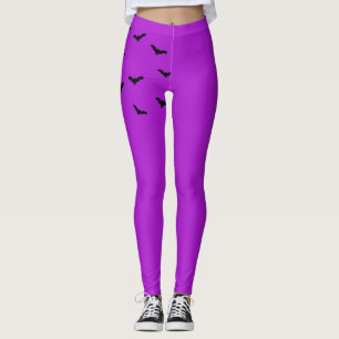 Schwarze Fledermäuse Lila *Jedes FarbHalloween Leggings