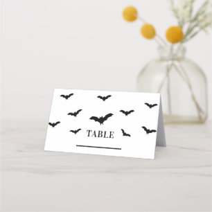 Schwarze Fledermäuse und Niedliches Halloween-Part Platzkarte