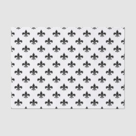 Schwarze Fleur-de-lis auf Weiß Seidenpapier