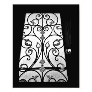 Schwarze Floral Fotodruck
