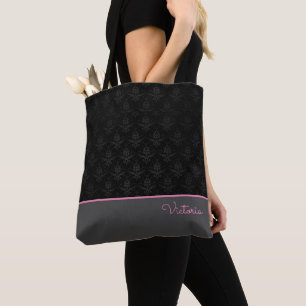 Schwarze Floral Tasche
