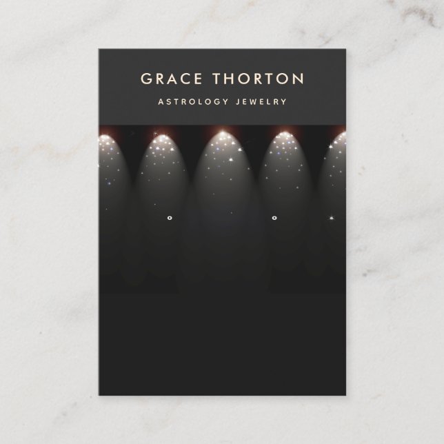 Schwarze, formale Ohrring-Display-Karte Visitenkarte (Vorderseite)