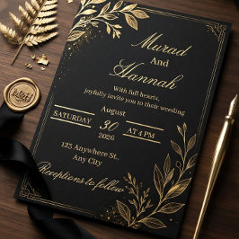 Schwarze formelle Hochzeitseinladung im Smoking-St Einladung