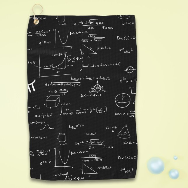 Schwarze Formeln Gleichungen Math Golfhandtuch (Von Creator hochgeladen)