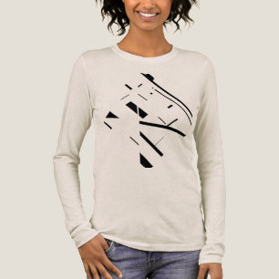 Schwarze Formen Linien Abstraktes Kunstdesign Tri-Blend Shirt