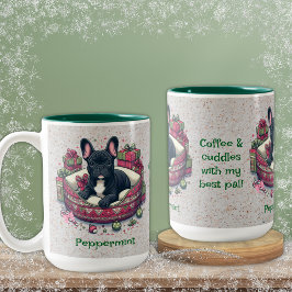 Schwarze Franziskanerin, gemütlich in Weihnachtsbe Zweifarbige Tasse