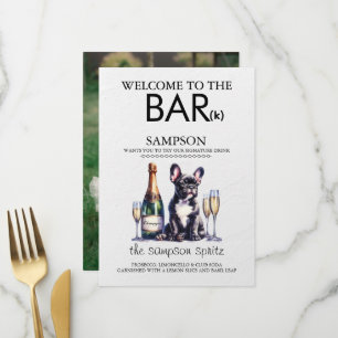 Schwarze Französische Bulldoggen-Bar Menükarte