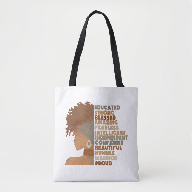 Schwarze Frau Afro Girl Tasche (Vorderseite)