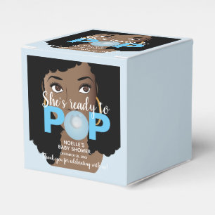 Schwarze Frau, Bereit zum Pop, Bubblegum, Blau Geschenkschachtel