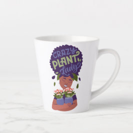 Schwarze Frau Crazy Pflanze Lady, umarmende Pflanz Milchtasse