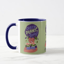 Schwarze Frau Crazy Pflanze Lady, umarmende Pflanz Tasse