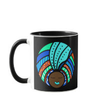 Schwarze Frau farbenfroh Türkisch, Türkis