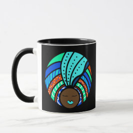 Schwarze Frau farbenfroh Türkisch, Türkis Tasse