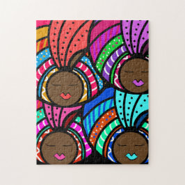 Schwarze Frau, farbenfrohe Türken